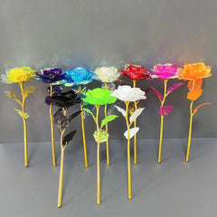5/10/20pcs 24K Foil Plated Rose Valentine's Day Creative Gift Gold Rose Lasts Forever Love Wedding Decor Lover Lighting Roses