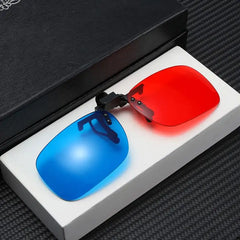 Red Green Blue 3D Glasses Clip Foldable Prescription Glasses for 3D Movies Gaming TV Strabismus Correction Amblyopia Training