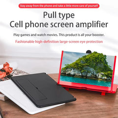 Phone Screen Magnifier 3D HD Tabletop Enlarger Cell Phone Magnifier for Seniors Video Watching Movie Night Home Travel Break