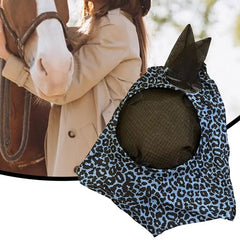 Horse Fly Face Cover Leopard Print Pattern Equestrian Supplies Comfortable Breathable Anti-Mosquitoes Cover Horse Care Product
