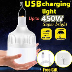 Portable Outdoor BBQ Camping Lights USB Rechargeable Lamp LED Emergency Bulb Hook High Power Tents Lantern Night Lights Bulb