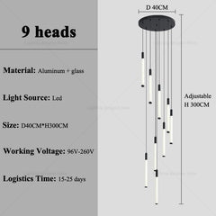 Modern Lighting Long Staircase Pendant Light Ceiling Chandelier hanging lights Stair Chandelier
