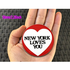 32/44/58mm Creative Round Animal Letter Pins Cartoon Character Funny