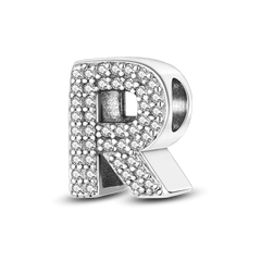 Fit Original Bangle Bracelet DIY A-Z Alphabet Charms Bead 925 Sterling Silver CZ Zircon LOVE Letter Dangle Pendant Jewelry Gift
