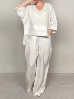 Casual Loose Irregular Cotton Linen Women's Top Set Spring Summer New