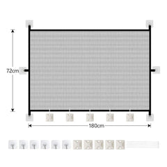 New Portable Retractable Pet Barrier Fences Folding Mesh Pet Safety Gate with Hooks Anti-Escape Dog Isolation Gate Stairs