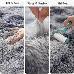VIKAMA Modern Tie-Dye Plush Carpet, Soft Living Room Bedroom Mat, Children's Room Non-Slip Mat, Home Decoration