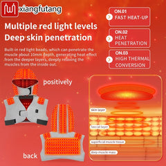 660nm Red Light Heating Vest Shoulder Wrap Massager with 294 Lamp Beads, Eases Joint Discomfort & Shoulder Back Fatigue