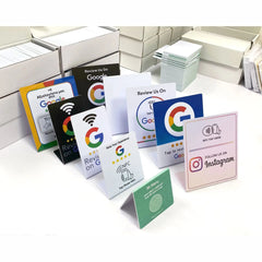 5YOA Google Review Card NFC station 13.56Mhz programmable table NFC Google Reviews display bending card standing brand bracket