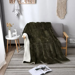 Lamb wool flannel blanket Nordic light luxury style quilt blanket Double layer thickened blanket