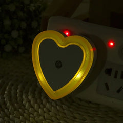LED Night Lights Heart-shaped  Wireless Sensor EU/US Plug Night Ligh Bedroom Living Room Baby Room Lighting Energy-saving Light