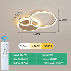 Modern Ceiling Chandelier Dimmable Ceiling Lamp LED Lights Indoor Lighting Fixtures for Home Living Study Room Bedroom Luminaire