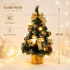 Mini Artificial Christmas 40CM Christmas Tree with LED Lights Tree Home Desktop Decoration Christmas Decoration New Year Gift
