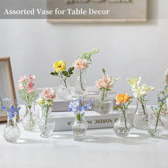 10/20pcs Mini Glass Vase Modern Clear Hydroponic Flower Vase Retro