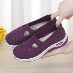 2025 Spring Women's Sports Shoes Mesh Fashionable Breathable Lightweight Non-slip Wear-resistant Casual Sports Shoes Flat Shoes