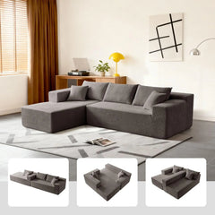 104" Sectional Sofa Boucle L-Shape Chaise High-Density Foam Living Room Set Right Hand Lounge Couch Apartment Office, Customized