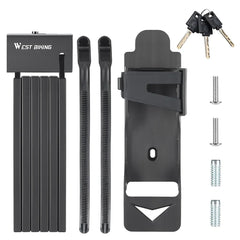 WEST BIKING Bicycle Lock Portable Foldable Anti-theft Lock MTB Road Security Scooter Electric E-Bike Cycling Bicycle Accessories