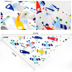 5 Pcs Baby Bibs Bandana Burp Cloths Drool Saliva Towel for Newborn Infant Toddler Boys Girls Kids Cartoon Triangle Cotton Bib