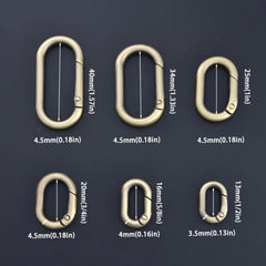 5pcs Metal Oval O Ring Spring Clasp Openable Round Carabiner Keychain Clips Hook Dog Chain DIY Jewelry Buckle