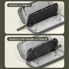Hagibis Carrying Case for Switch 2 Hard Shell Portable Travel Pouch Dual-sided Bag for NS2 Accessories with 10 Game Cartridges