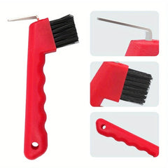 2 Pcs Horse Hoof Pick with Brush Non-Slip Handle Horse Hoof Cleaner Tool Equestrian Grooming Supplies 3 Colors Available