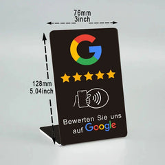German Review Us On Google Tap Card NFC Ready To Be Activated Instantly Boost Business Reviews Google Review Tap NFC Card Tag