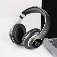 Wireless Bluetooth 5.0 HiFi Headphone With On-Ear Headset Stereo Sound Earphones Sports Office Game Foldable Low Latency