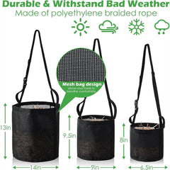 Horse hay feeding bag with adjustable neck, portable outdoor pet animal feed bag, easy to carry, suitable for horses, cattle, sheep, mules, and donkeys