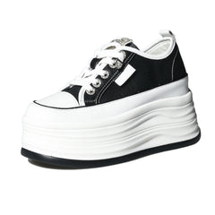 Fujin Hidden Heel Shoes High Platform shoes 9cm 3 inch comfortable sneakers for women Vulcanized Shoes Chunky Wedge Casual Shoes