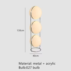 Modern Creative Floor Lamp White Yellow Acrylic Ball Standing Light Living Room Hotel Sofa Corner Decor Bedroom Bedside Lamps