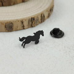 New horse gold-plated 18K stainless steel brooch, waterproof and non-fading badge set, suit lapel pin, wedding party wearing