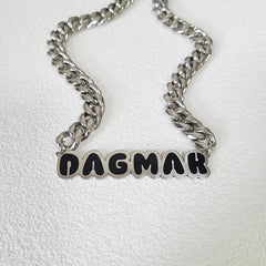 Customized Stainless Steel Painting  Color Name Necklace With 1.2CM Stainless Steel Cuban Chain  for Men /Women Hip Hop Jewelry