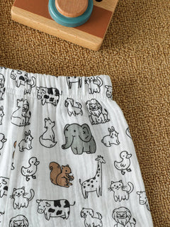New Summer Dinosaur Cartoon Printed Short-Sleeved T-Shirt and Shorts