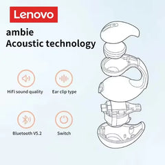 Lenovo Original T75 Sound Quality Wireless Headphones Bone Conduction Sports Bluetooth Earphones 9D HiFi Sound Touch Control