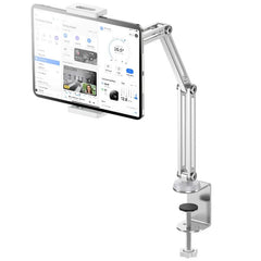 Magnetic Tablet Stand Holder for Desk, Adjustable Tablet Stand with Clamp Mount, 360° Rotation Aluminum Tablet Stand Compatible