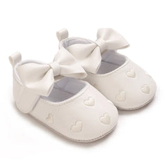 0-1Year Baby Shoes Infant Pre-Walker Shoes Girls Princess Bow Shoes Cute Breathable Flower Soft Sole Casual Sports Footwear