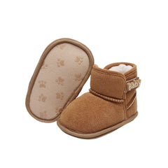Baby Girls Boys Winter Ankle Boots Non-slip Newborn Snow Shoes Soft Bottom Fleece Warm Flats Casual Toddler Infant Walking Shoes