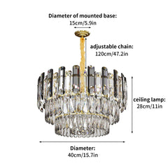 Modern K9 Crystal Chandelier Round Ceiling Fixtures Pendant Lights Living Room Bedroom