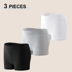 3Pcs/Set Women S-XXL Cotton Sports Boyshorts Panties Seamless High Rise Elastic Boxer Pants Female Comfortable Intimate Lingerie