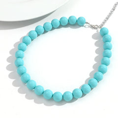 Boho Colorful Acrylic Big Ball Bead Chain Necklace Trendy Handmade