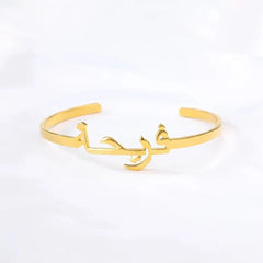 Personalized Name Bracelet for Women Men Custom Jewelry Stainless Steel Customized Bangle Gold Color Arabic Name Birthday Gifts