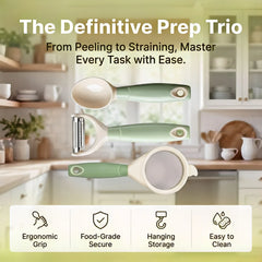 3PCS Baby Food Preparation Kit Baby Feeding Spoon Food Strainer Peeler Infant Feeding Tools