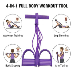 6 Tube Foot Pedal Resistance Band Elastic Pull Rope Abdominal Trainer Home Yoga Slim Leg Arm Back Fitness Workout Equipment