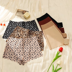 TrowBridge Seamless Leopard Women's Panties Satin Underwear Woman Boxers Breathable Cozy Lingerie Skin-Friendly Female Boyshorts