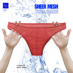 Mens Underwear Men's Fashionable Breathable Triangle Underwear, Mesh Transparent Comfortable Sexy Men's Underwear Men Briefs YW