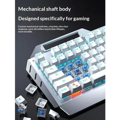 Eweadn Tk900 Wireless Gaming Mechanical Keyboard Mouse Headset Combo Blue Switch Metal Panel N Key Rollover For Desktop Pc