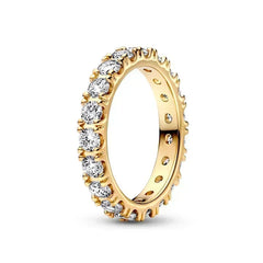 Hot selling 925 sterling silver exquisite gold series ring, sparkling heart-shaped crown ring, fashionable charm jewelry gift