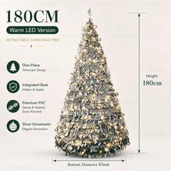 Integrated Foldable Christmas Tree with Ornaments LED Lights High-end Christmas Tree 150cm/180cm Home Christmas Party Decoration