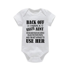 Funny I Have a Crazy Aunt Newborn Baby Clothing Soft Cotton Baby Boy Girl Romper Jumpsuit
