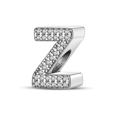 Fit Original Bangle Bracelet DIY A-Z Alphabet Charms Bead 925 Sterling Silver CZ Zircon LOVE Letter Dangle Pendant Jewelry Gift